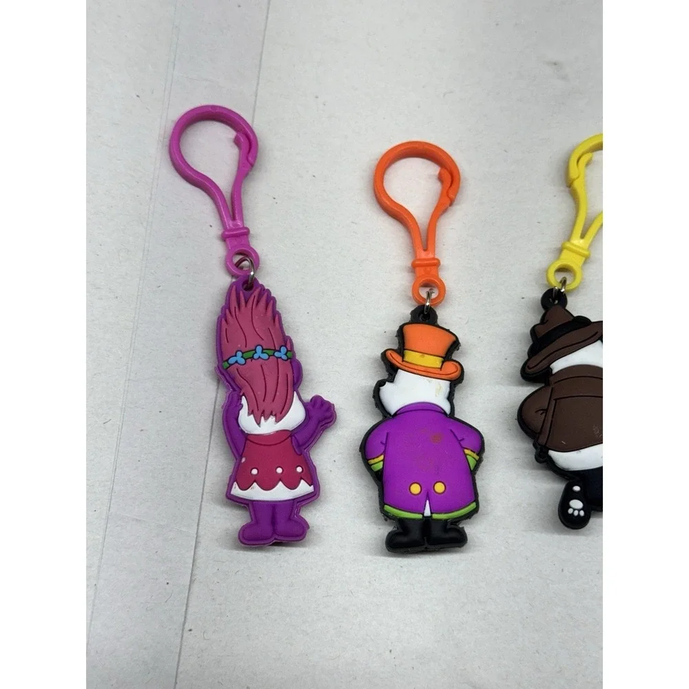 Lot 5 Panda Zipper Pull Backpack Clips Rubber Character‎ Keychains Kids Toy